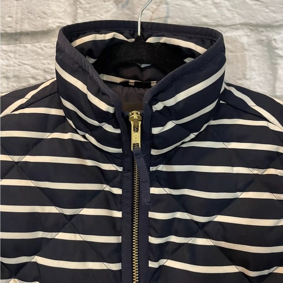 J Crew Women's XXS Navy Stripe Quilted Down Filled Excursion Vest - Picture 4 of 7